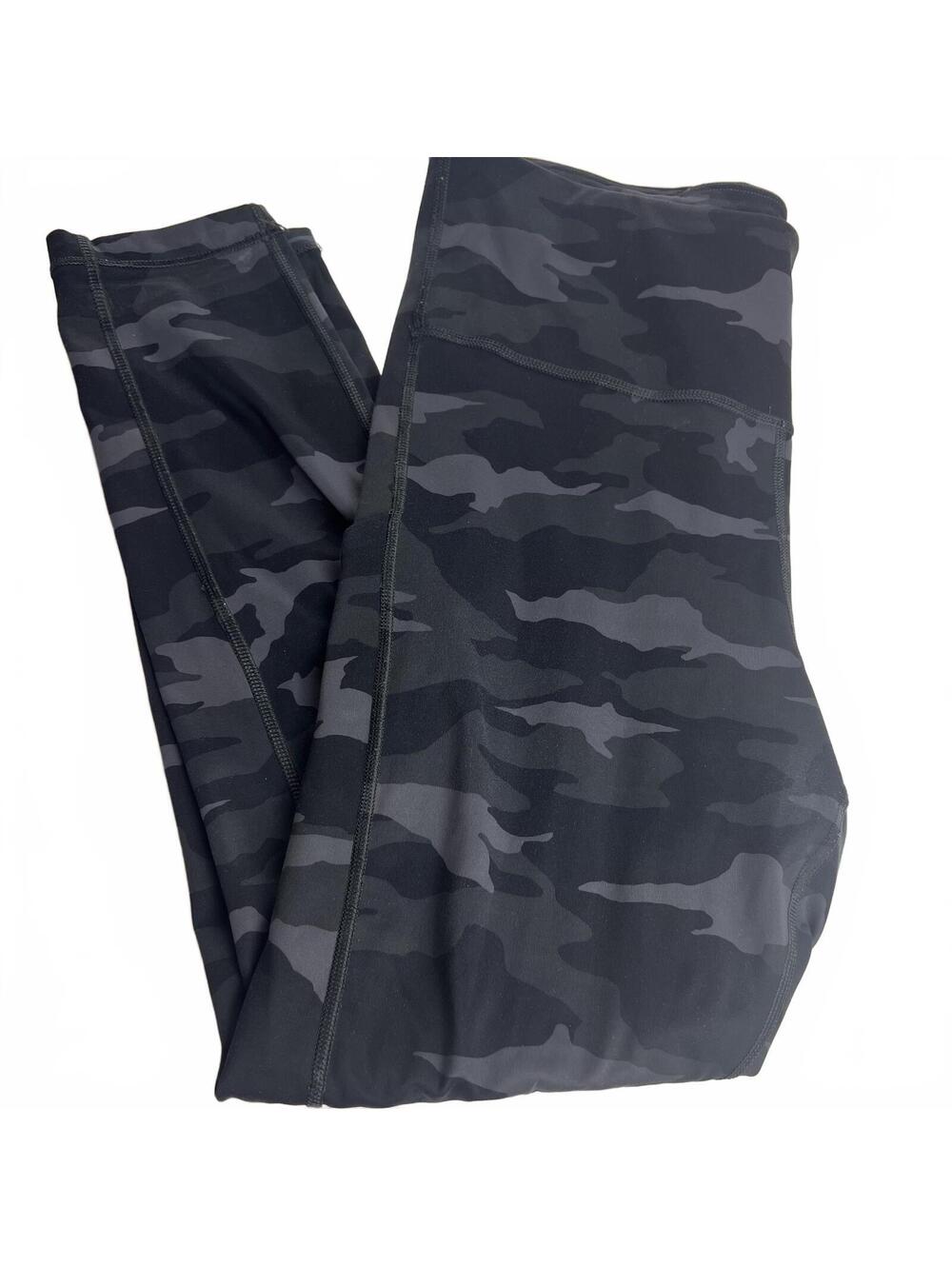 GymCore Athleta Ultimate Camo 7/8 Tight Leggings Black/Gray Camo, Womens Medium